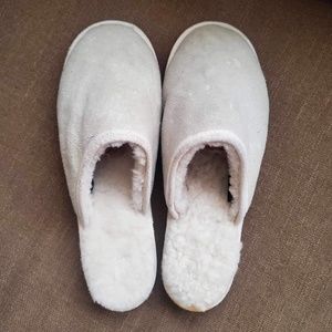 Mens Sheepskin Slippers White Soft Warm Size 12 Natural Material Rubber Size 12